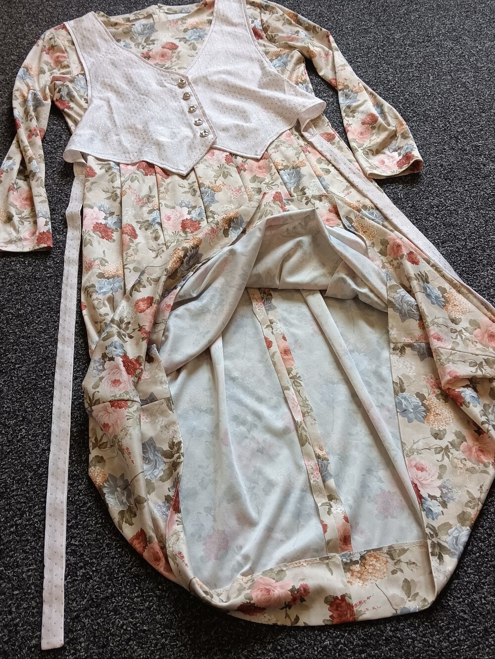 70s Handmade Floral Fairytale Dress, Approx. Sz M, Vintage Whimsical Fairycore - Picture 14 of 16